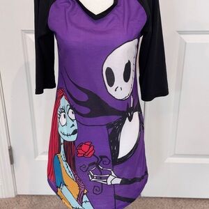 Disney Nightmare Before Christmas Jack & Sally Whimsigoth Cozy Nightshirt XS